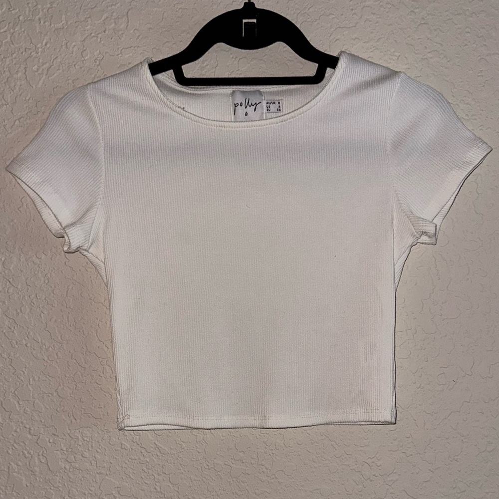 Princess Polly Classic White Crop Tee Shirt